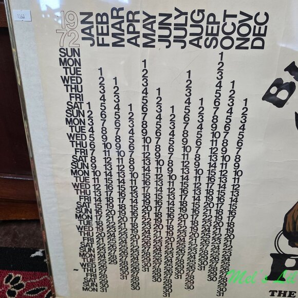 Vintage 1972 Bull & Finch Pub Calendar Poster Cheers - Picture 4 of 5